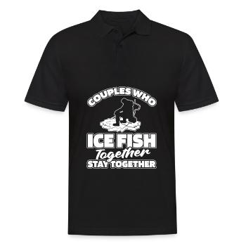 Eisfischen Eisangeln Paar - Männer Poloshirt - Schwarz - Vorne - Kai (181cm)