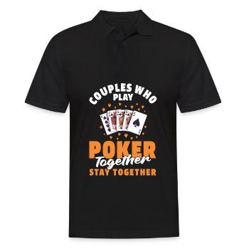 Poker Paar - Männer Poloshirt - Schwarz - Vorne - Kai (181cm)