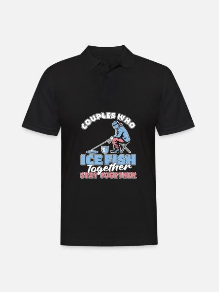 Ice Fishing Ice Fishing Couple - Men's Polo Shirt - black