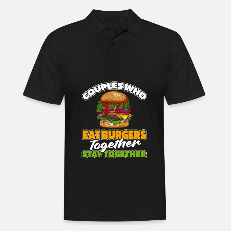 Burger Hamburger Paar - Männer Poloshirt - Schwarz
