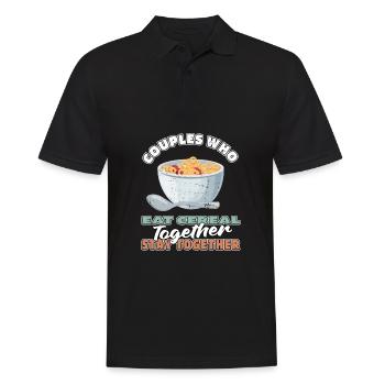 Frühstück Müsli Cereal Paar - Männer Poloshirt - Schwarz - Vorne - Kai (181cm)