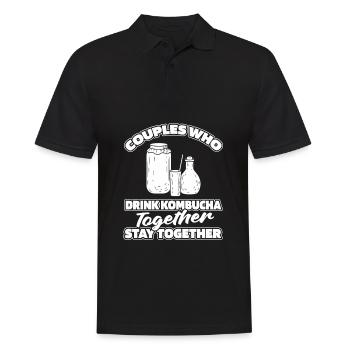 Kombucha Paar - Männer Poloshirt - Schwarz - Vorne - Kai (181cm)