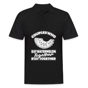 Watermelon Pair - Men's Polo Shirt - black - Front - Kai (181cm)