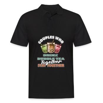 Bubble Tea Boba Pair - Men's Polo Shirt - black - Front - Kai (181cm)