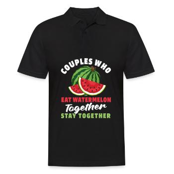 Watermelon Pair - Men's Polo Shirt - black - Front - Kai (181cm)