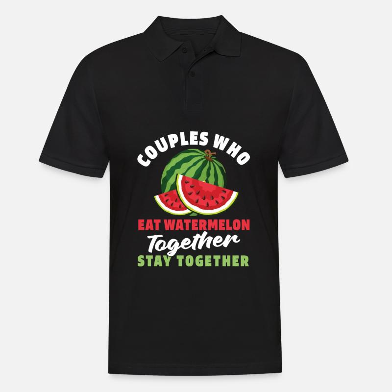 Wassermelone Paar - Männer Poloshirt - Schwarz