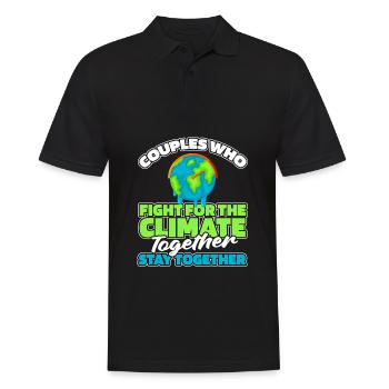 Climate Change Protection Couple - Men's Polo Shirt - black - Front - Kai (181cm)