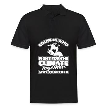 Climate Change Protection Couple - Men's Polo Shirt - black - Front - Kai (181cm)