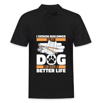 Architecte Architecture Chien - Polo Homme - noir - Devant - Kai (181cm)