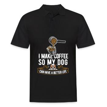 Barista Kaffee Hund - Männer Poloshirt - Schwarz - Vorne - Kai (181cm)