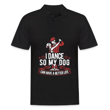 Tanzlehrer Hund - Männer Poloshirt - Schwarz - Vorne - Kai (181cm)