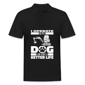 Excavator driver dog - Men's Polo Shirt - black - Front - Kai (181cm)