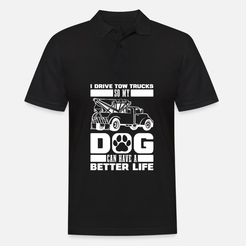 Abschleppdienst Abschlepper Hund - Männer Poloshirt - Schwarz