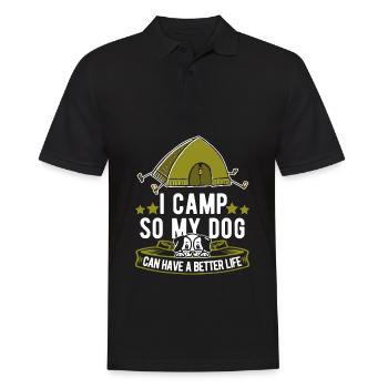 Tent Camping Camping Dog - Men's Polo Shirt - black - Front - Kai (181cm)