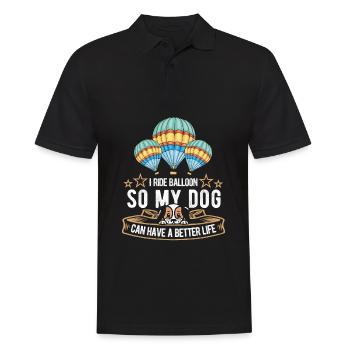 Heißluftballon Ballonfahren Hund - Männer Poloshirt - Schwarz - Vorne - Kai (181cm)
