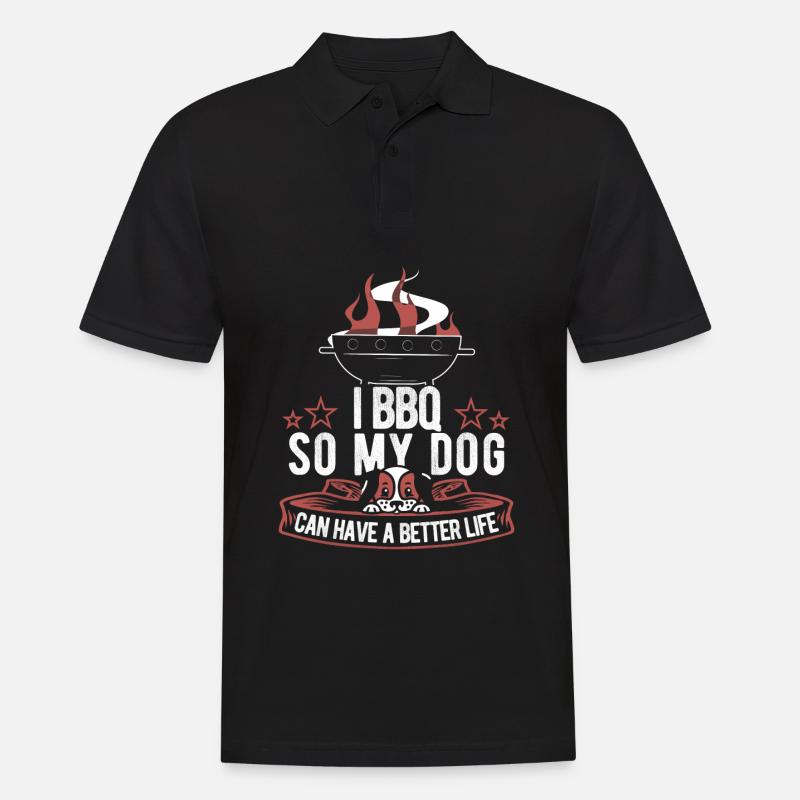 Chien de cricket Bbq - Polo Homme - noir
