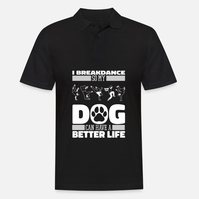 Breakdance Breakdancer Breakdancing Hund - Männer Poloshirt - Schwarz