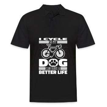 Vélo de route Cycliste Chien - Polo Homme - noir - Devant - Kai (181cm)
