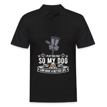 Frisbee Golf Disc Golf Chien - Polo Homme - noir - Devant - Kai (181cm)