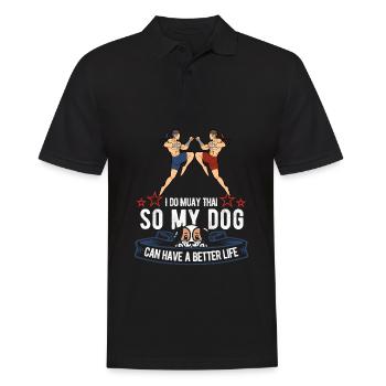 Muay Thai Chien de boxe thaïlandais - Polo Homme - noir - Devant - Kai (181cm)