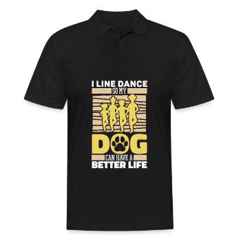Line Dance Dog - Men's Polo Shirt - black - Front - Kai (181cm)