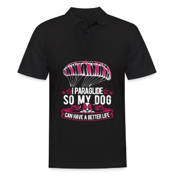 Paragliding Paragliding Dog - Men's Polo Shirt - black - Front - Kai (181cm)