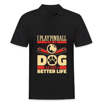 Pinball Dog - Men's Polo Shirt - black - Front - Kai (181cm)