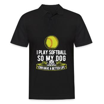 Chien de softball - Polo Homme - noir - Devant - Kai (181cm)