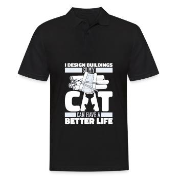 Architect Architecture Cat - Men's Polo Shirt - black - Front - Kai (181cm)