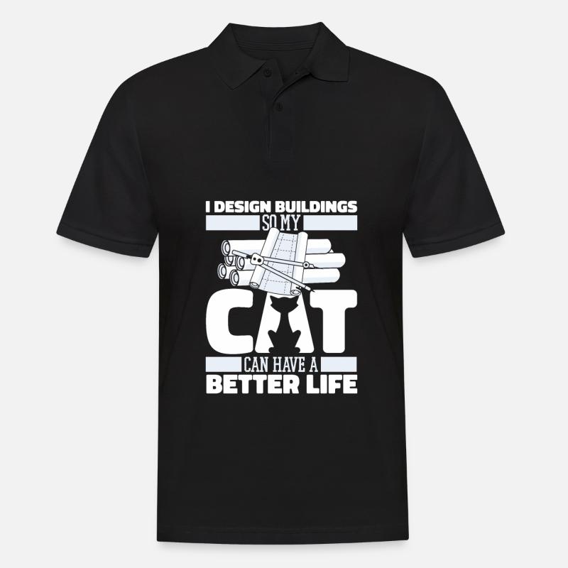 Architecte Architecture Cat - Polo Homme - noir