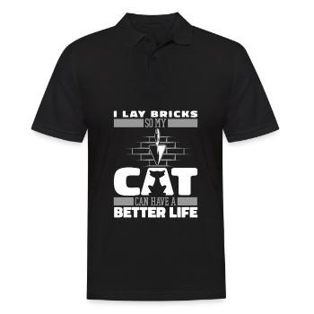 Mason Cat - Men's Polo Shirt - black - Front - Kai (181cm)