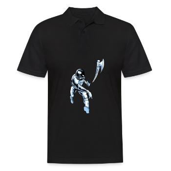 Axtwerfen Axtwerfer Astronaut - Männer Poloshirt - Schwarz - Vorne - Kai (181cm)