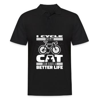 Vélo de route Cycliste Chat - Polo Homme - noir - Devant - Kai (181cm)