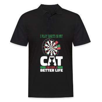 Darts Player Darts Cat - Men's Polo Shirt - black - Front - Kai (181cm)