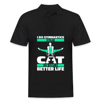 Rsg Turnen Sportgymnastik Katze - Männer Poloshirt - Schwarz - Vorne - Kai (181cm)