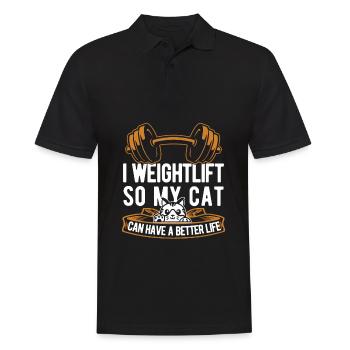 Gewichtheben Gewichtheber Katze - Männer Poloshirt - Schwarz - Vorne - Kai (181cm)