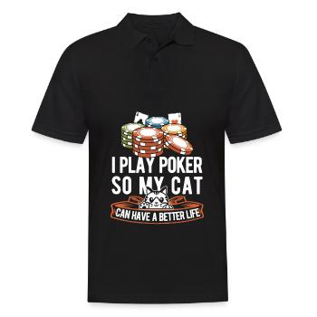 Chat de poker - Polo Homme - noir - Devant - Kai (181cm)