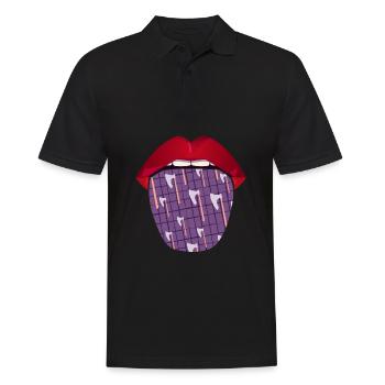 Axtwerfen Axtwerfer Lippen - Männer Poloshirt - Schwarz - Vorne - Kai (181cm)