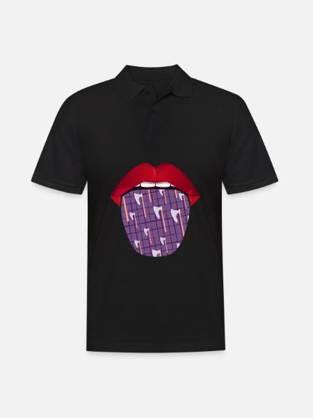 Axe Throwing Axe Thrower Lips - Men's Polo Shirt - black