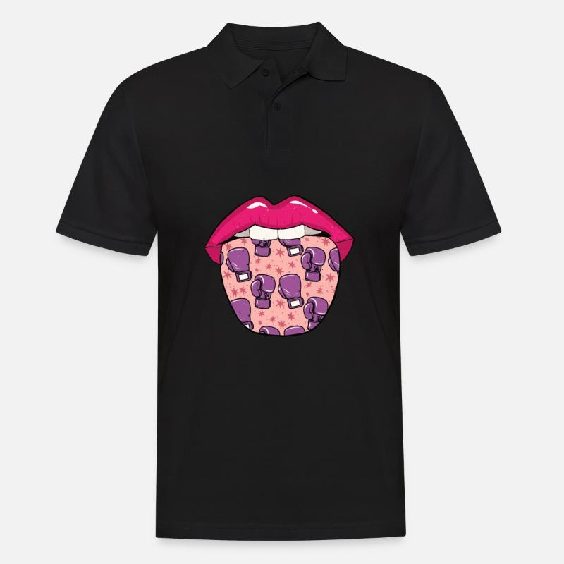 Boxen Boxer Lippen - Männer Poloshirt - Schwarz