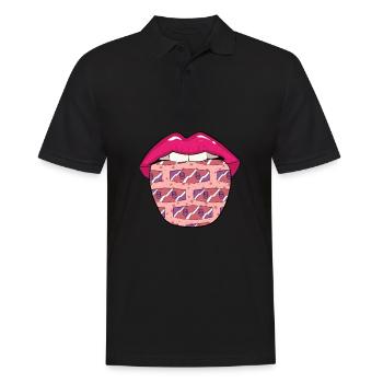 Wakeboard Wakeboarder Lippen - Männer Poloshirt - Schwarz - Vorne - Kai (181cm)