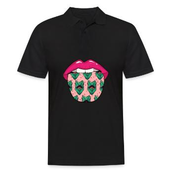 Gecko Lizard Lèvres - Polo Homme - noir - Devant - Kai (181cm)
