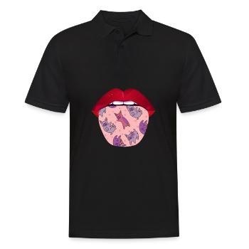 Français Langue de bouledogue - Polo Homme - noir - Devant - Kai (181cm)
