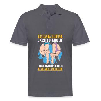 Diving Divers - Men's Polo Shirt - charcoal grey - Front - Nico (186cm)
