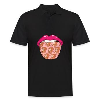 Eichhörnchen Zunge - Männer Poloshirt - Schwarz - Vorne - Kai (181cm)