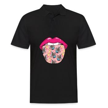Breakfast Muesli Cereal Tongue - Men's Polo Shirt - black - Front - Kai (181cm)