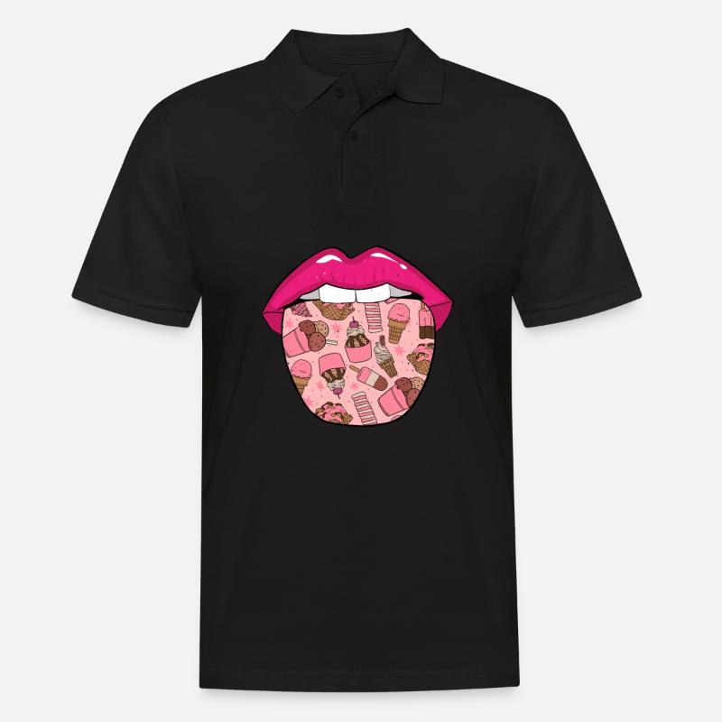 Eiscreme Zunge - Männer Poloshirt - Schwarz