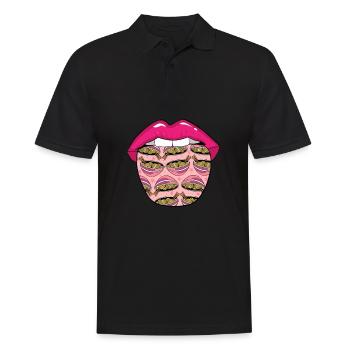 Pho Bowl Zunge - Männer Poloshirt - Schwarz - Vorne - Kai (181cm)