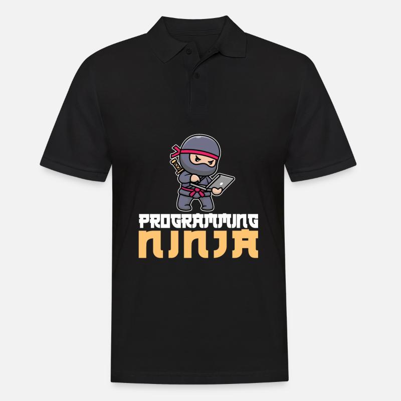 Entwickler Coder Programmierer Ninja - Männer Poloshirt - Schwarz