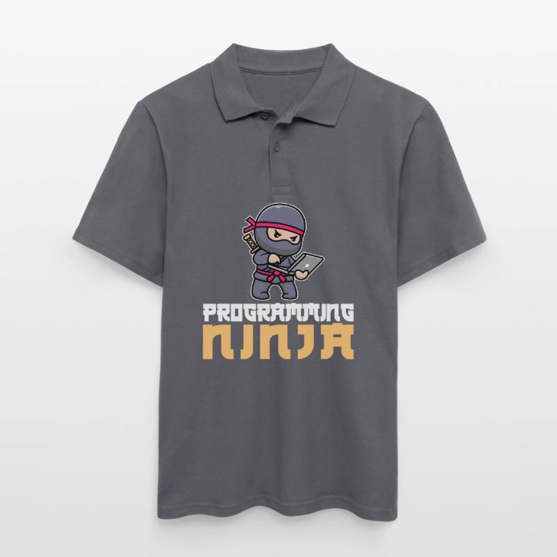 Entwickler Coder Programmierer Ninja Männer Poloshirt
